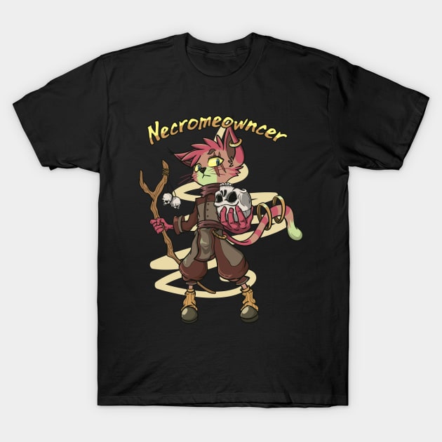 Necromancer Cat Meme Class RPG Dungeon Roleplaying Cats Gift T-Shirt by TellingTales